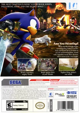 Sonic and the Black Knight box cover back